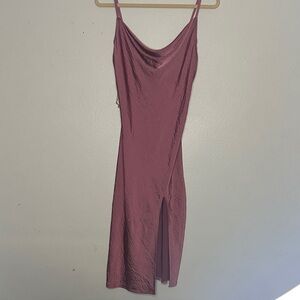 J for Justify Mauve Satin Cowl Midi Slip Dress